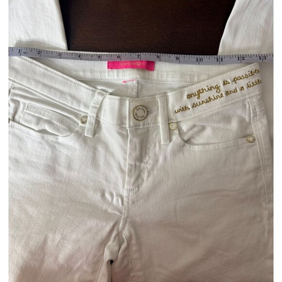 Lilly Pulitzer South Ocean Crop Skinny Jean In Resort White - Raw‎ Hem - Picture 13 of 16
